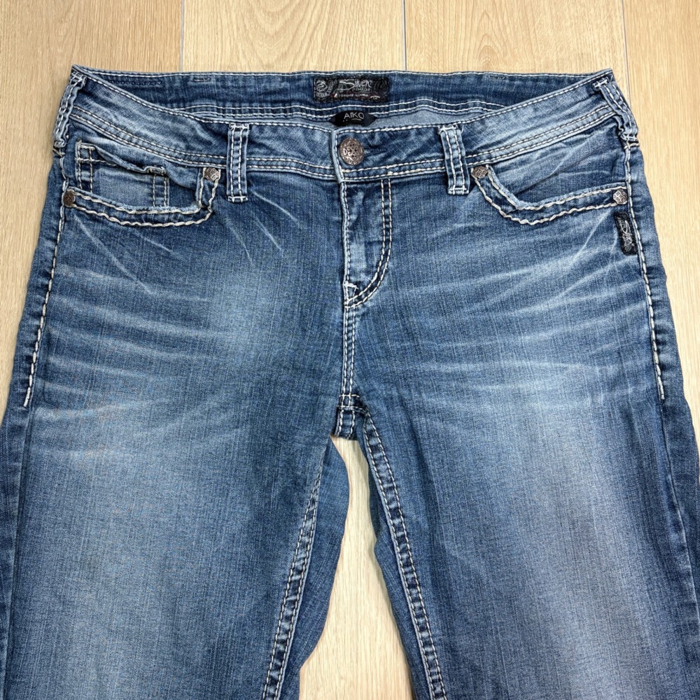 Silver Jeans Co Aiko Mid Boot Blue Denim Jeans W33 L33 L83717SAI240 Medium‎ Wash - Picture 3 of 11